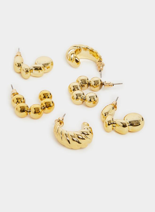 ستايلي طقم أقراط مزينة من 6 قطع - Image 1